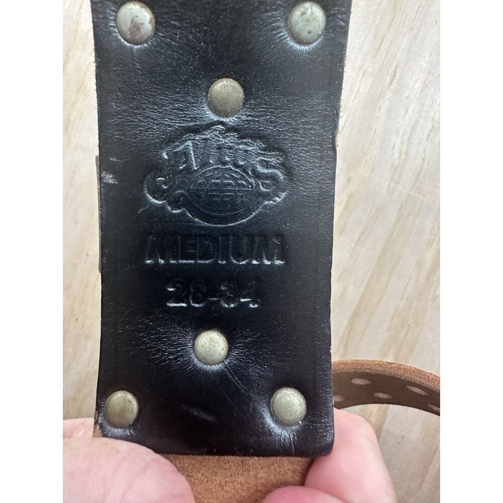 Altus Weight Lifting Belt Old School Genuine Leather Black Medium (28-34) - Picture 4 of 4